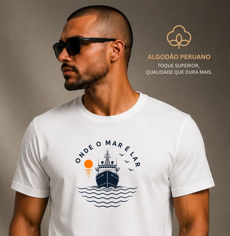 Onde o mar é lar - Camiseta Algodão Peruano