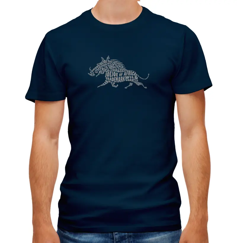 Camiseta Classica Azul Joe Joe Trademark of african wild boar  