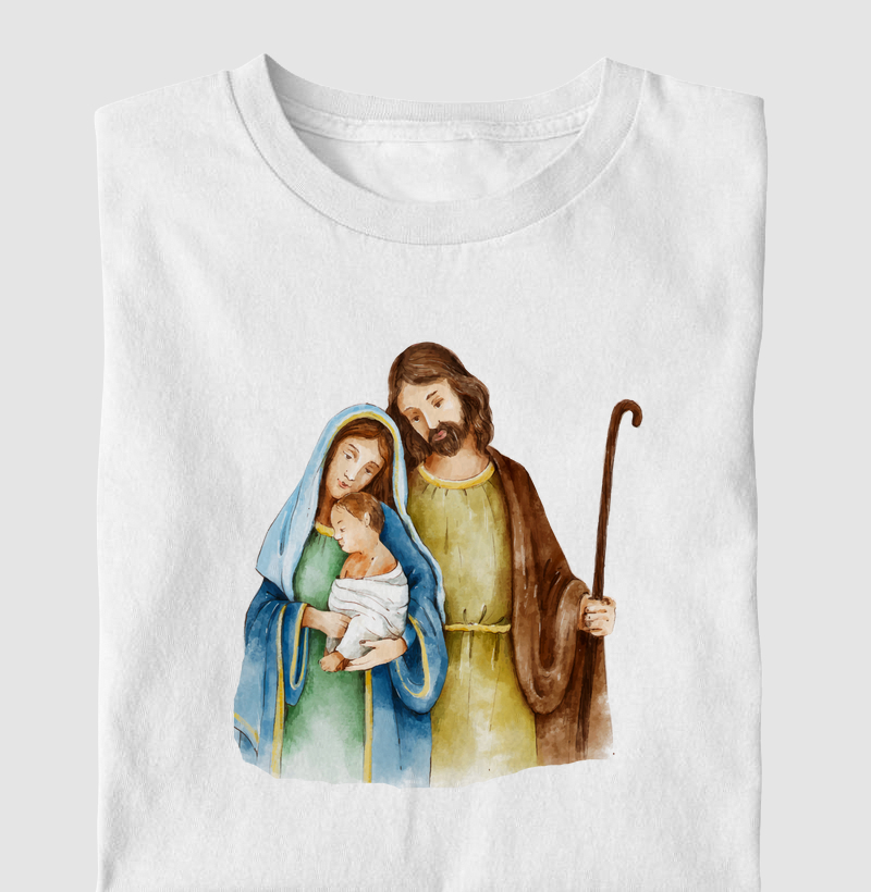 Jesus, Maria e José em Aquarela