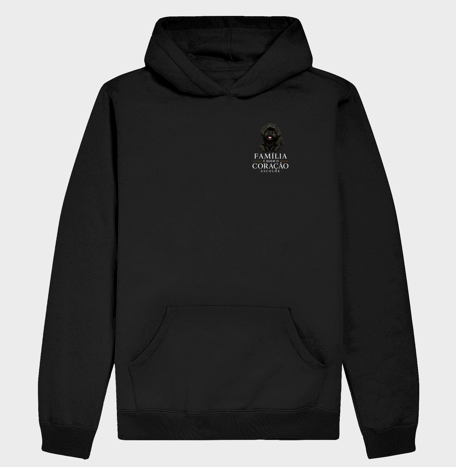 Shih Tzu Preto - Família - Hoodie Moletom