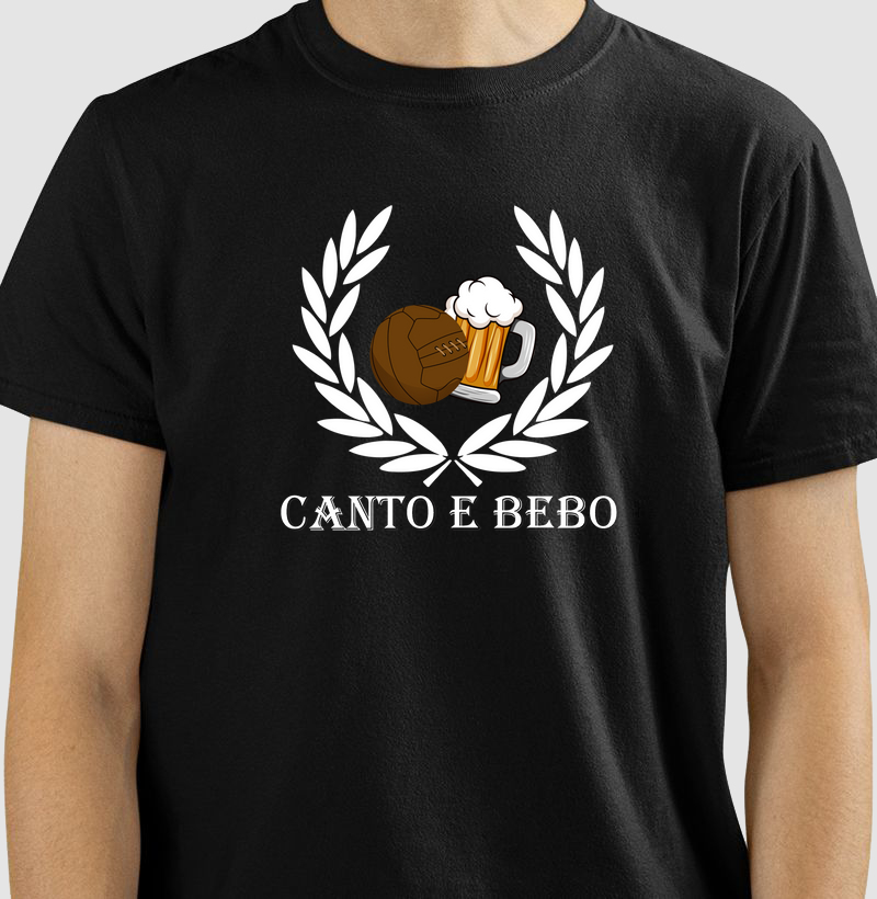Camiseta Canto e Bebo - Preta, Azul e Verde