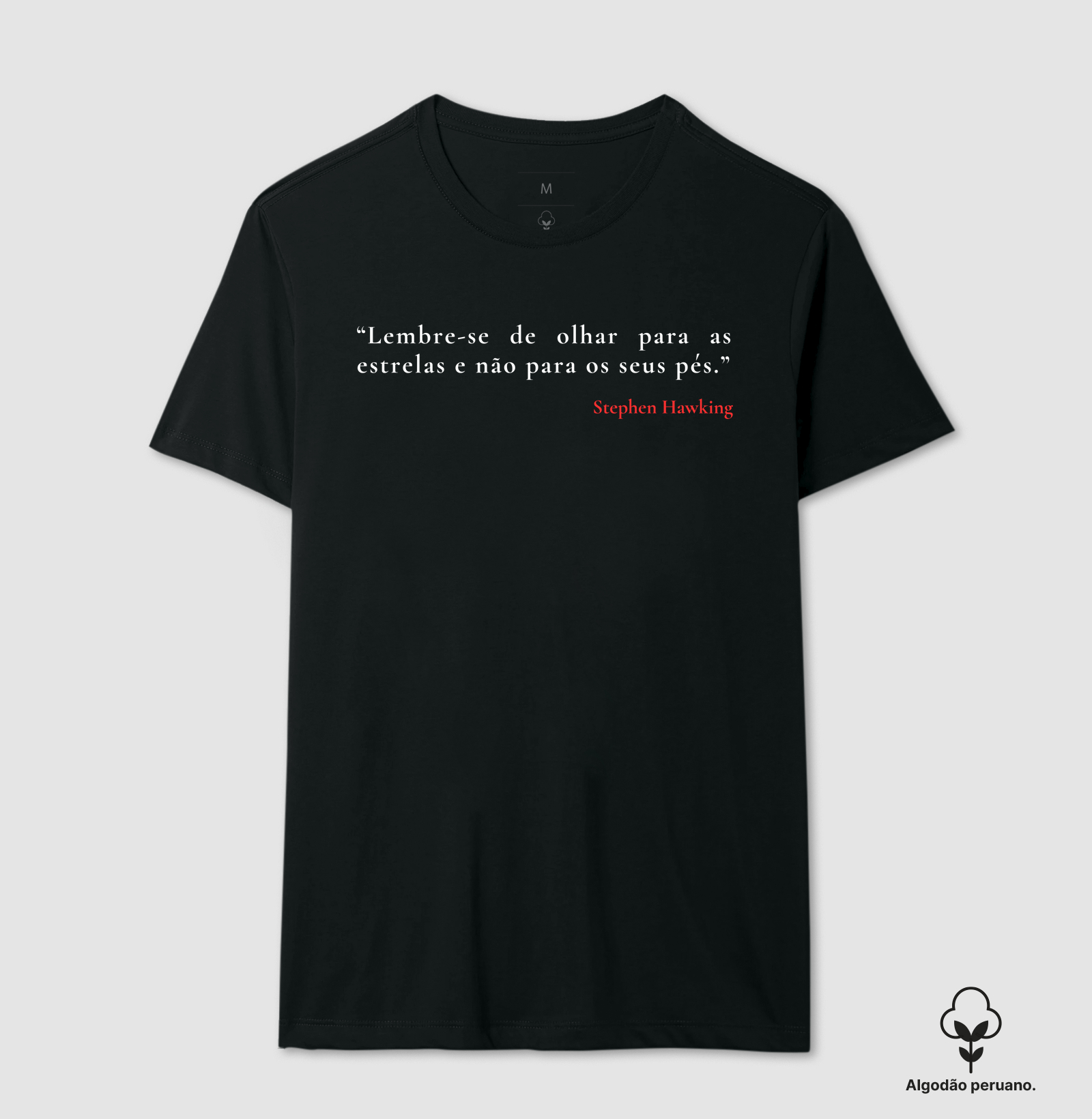 Camiseta em Algodão Peruano Stephen Hawking