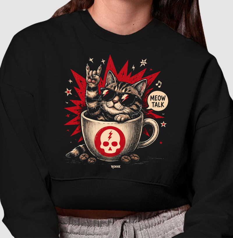 Meow Talk - Cropped Moletom