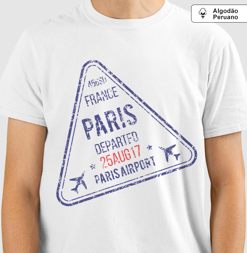 Camiseta Viagem - Carimbo Paris Departed
