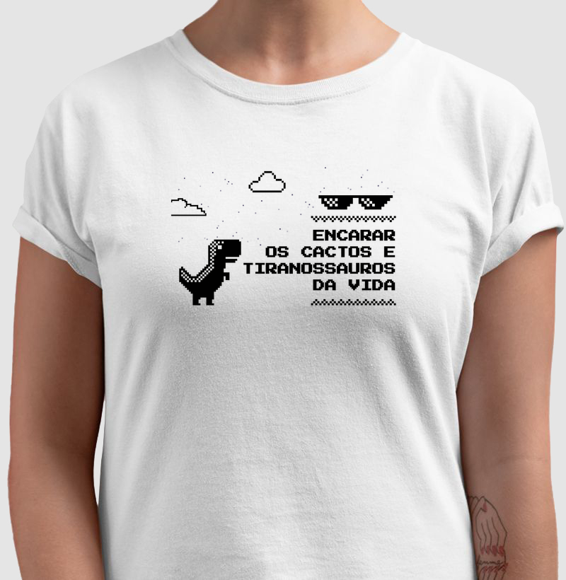 🦖Camiseta Dino & Eu —> USE o CUPOM "DINO20" (Masc/Fem - Cores Claras)