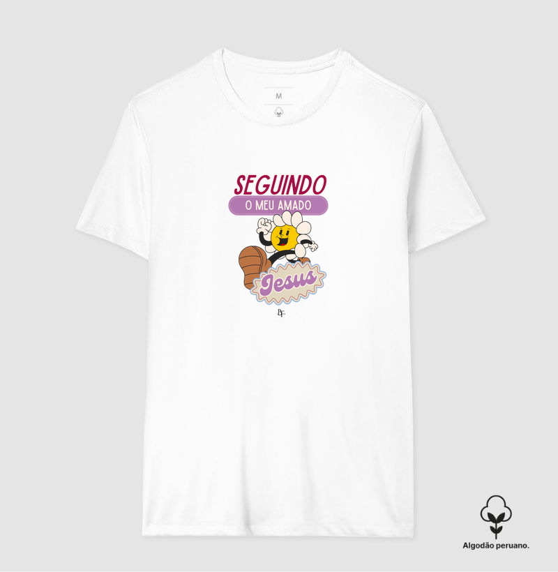 Seguindo o meu amado Jesus - Camiseta Algodão Peruano