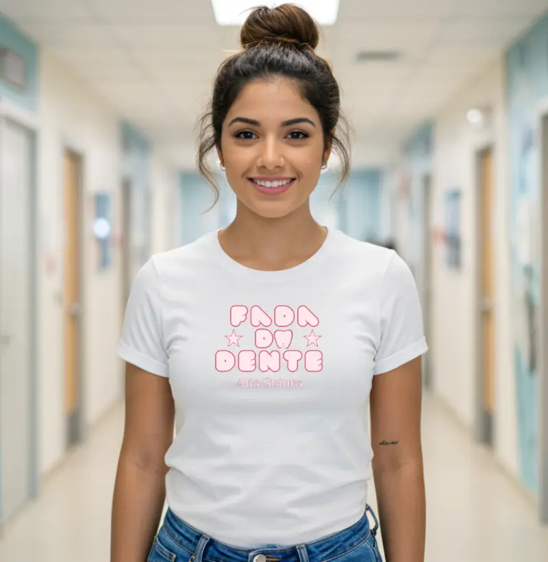 Camiseta Unissex 100% Algodão - Fada do Dente