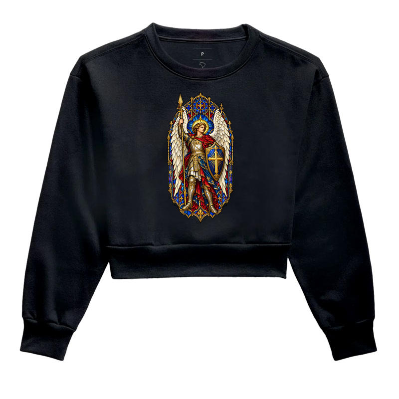 São Miguel Arcanjo - Vitral - Cropped Moletom