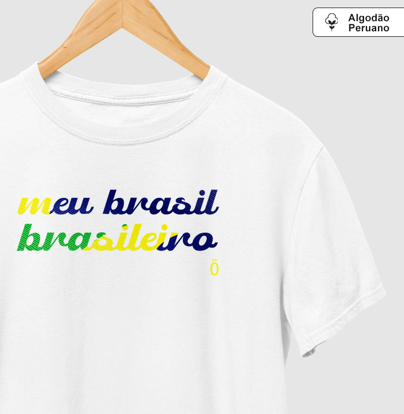 meu brasil brasileiro bandeira - Algodão Peruano 