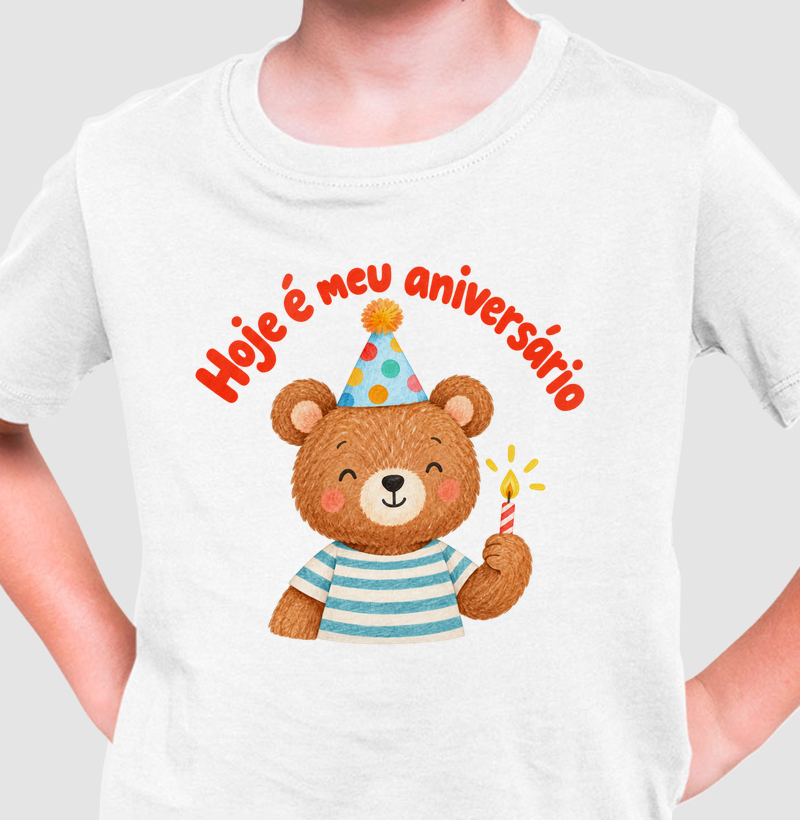 Hoje é Meu Aniversário - Camiseta Infantil