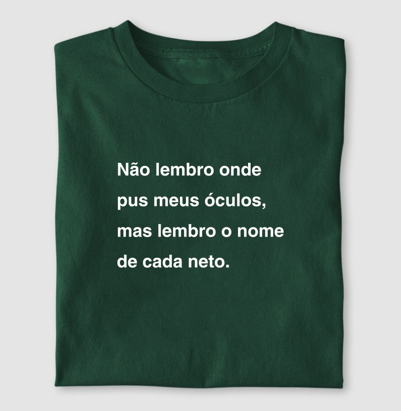 NÃO LEMBRO ONDE PUS MEUS ÓCULOS MAS LEMBRO O NOME DE CADA NETO