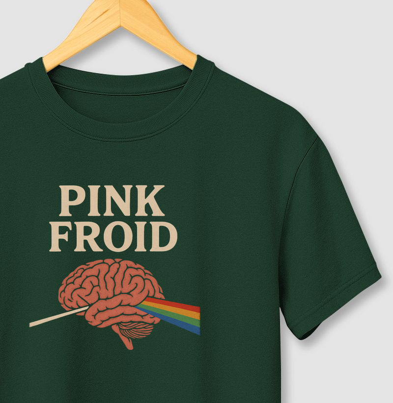 Camiseta Pink Froid.  Coleção Música. Masculina e Feminina. Algodão Premium.