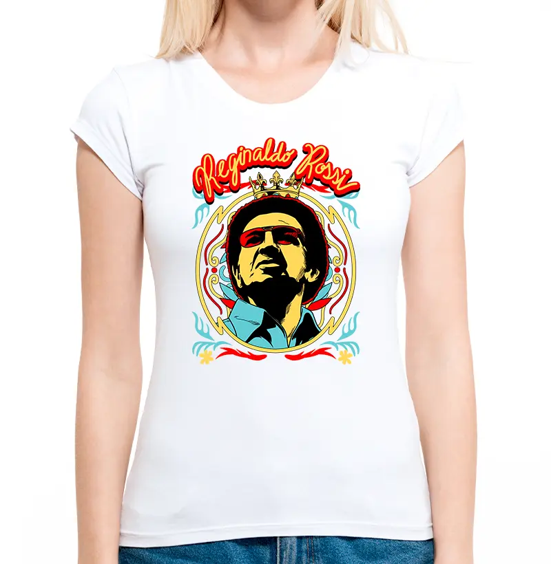 Camiseta Feminina Reginaldo Rei Branco/Cinza