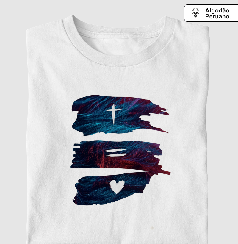 Camiseta Algodão Peruano Cruz = AMOR