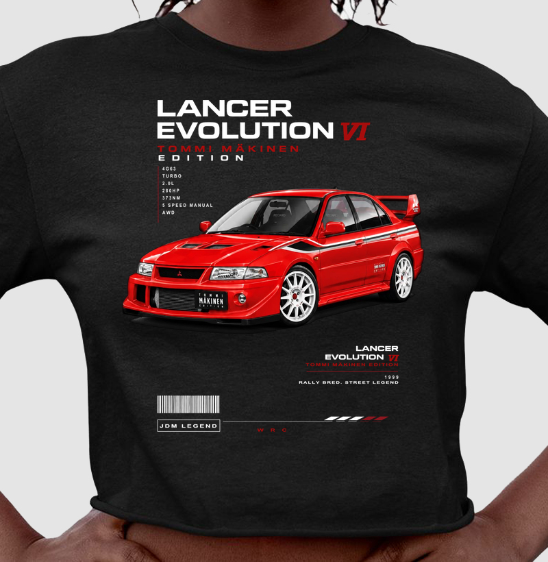 Camiseta cropped JDM Lancer Evolution