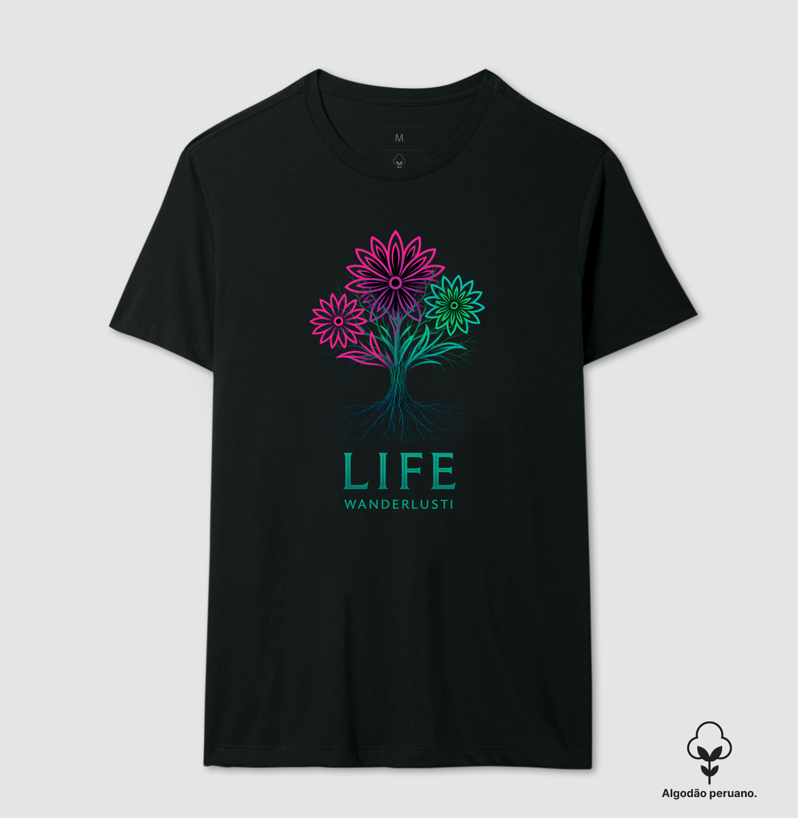 Camiseta Algodão Peruano Fractal Garden
