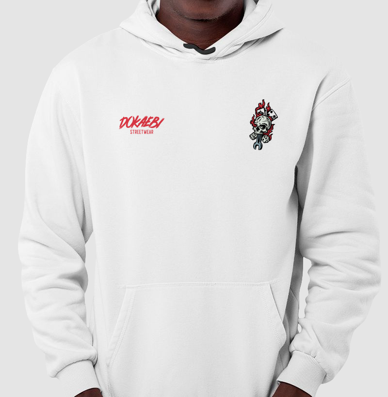 Moletom Fiery Skull - Branco