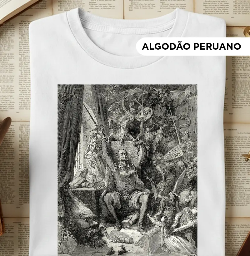 Camiseta algodão peruano Dom Quixote - Gustave Dore