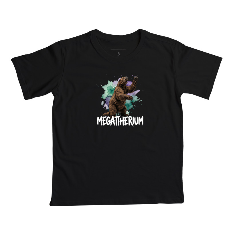  Camiseta Dinossauro Megatherium Algodão Premium Dinoloco  - Camiseta Infantil