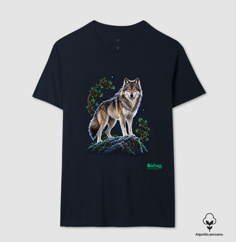 Lobo da Montanha - Camiseta Algodão Peruano