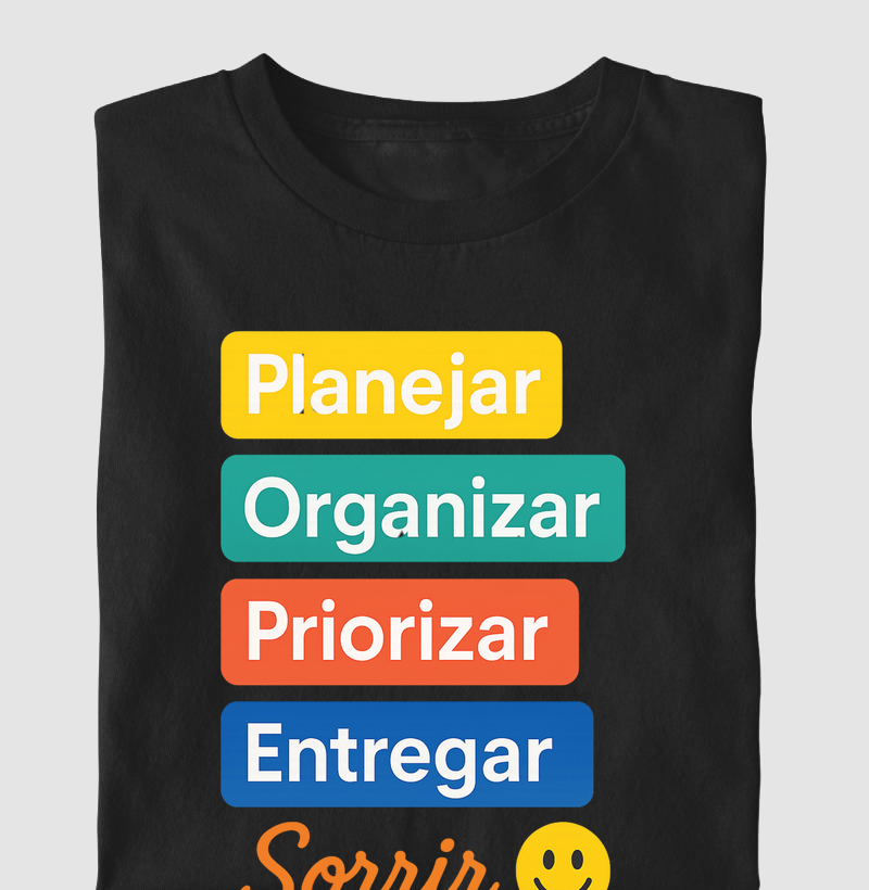 Planejar, organizar, priorizar e entregar.