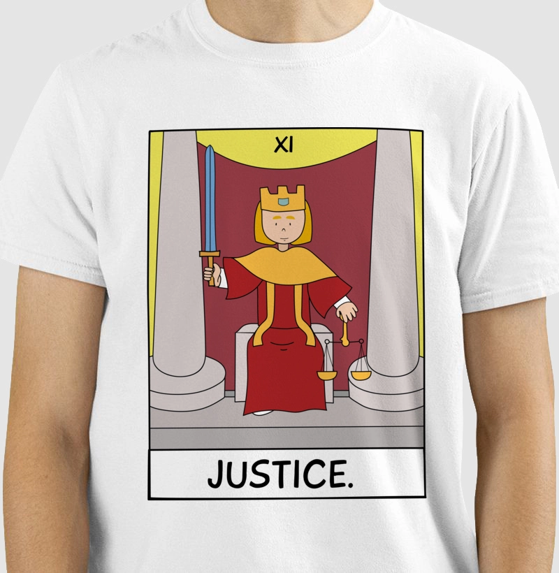 Camiseta Big Carta - Justice - Estampa Tarot