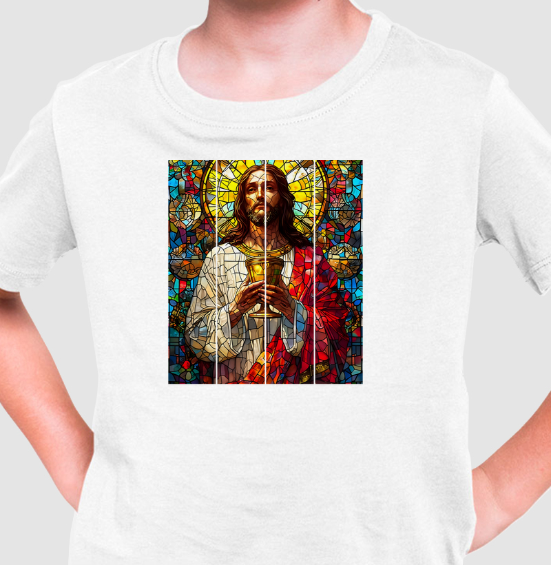 Camiseta Infantil Jesus Com Cálice