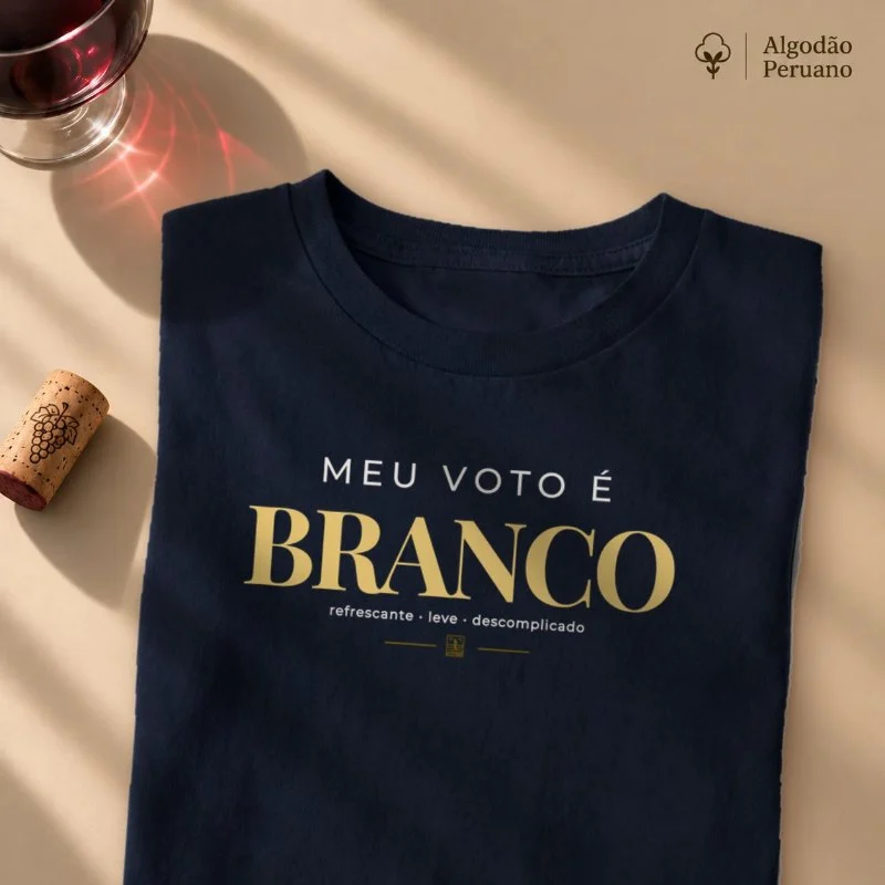 Meu Voto é Branco – Camiseta para Amantes de Vinho Branco