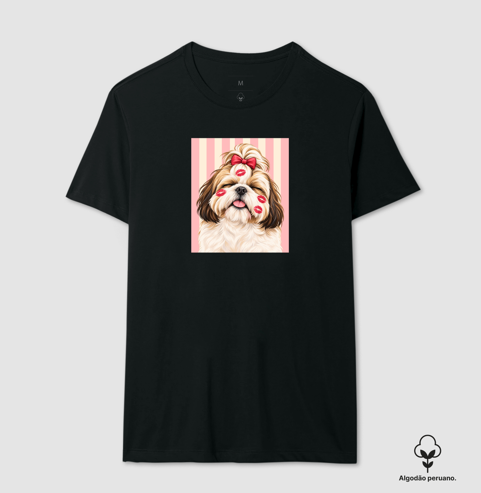 Shih Tzu kiss - Camiseta Algodão Peruano