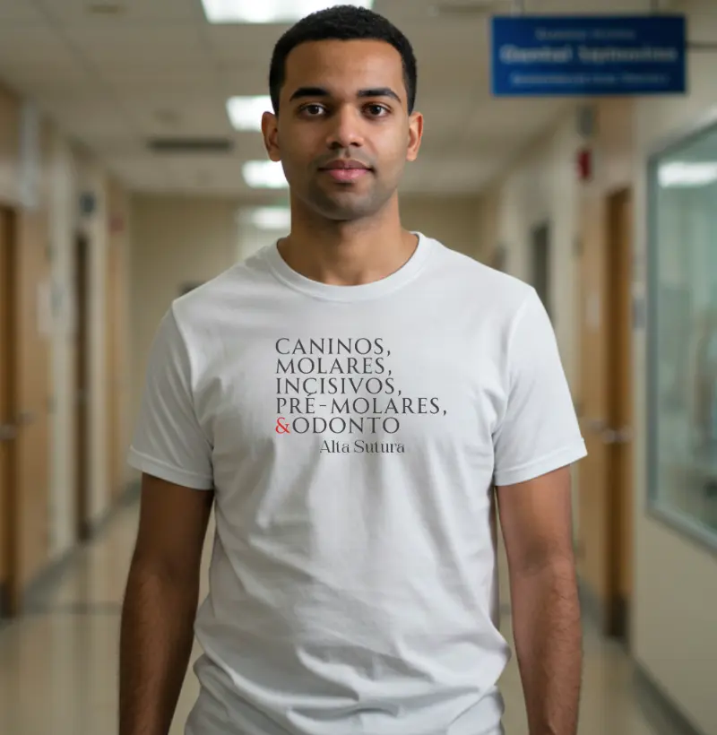 Camiseta Unissex 100% Algodão - Dentes
