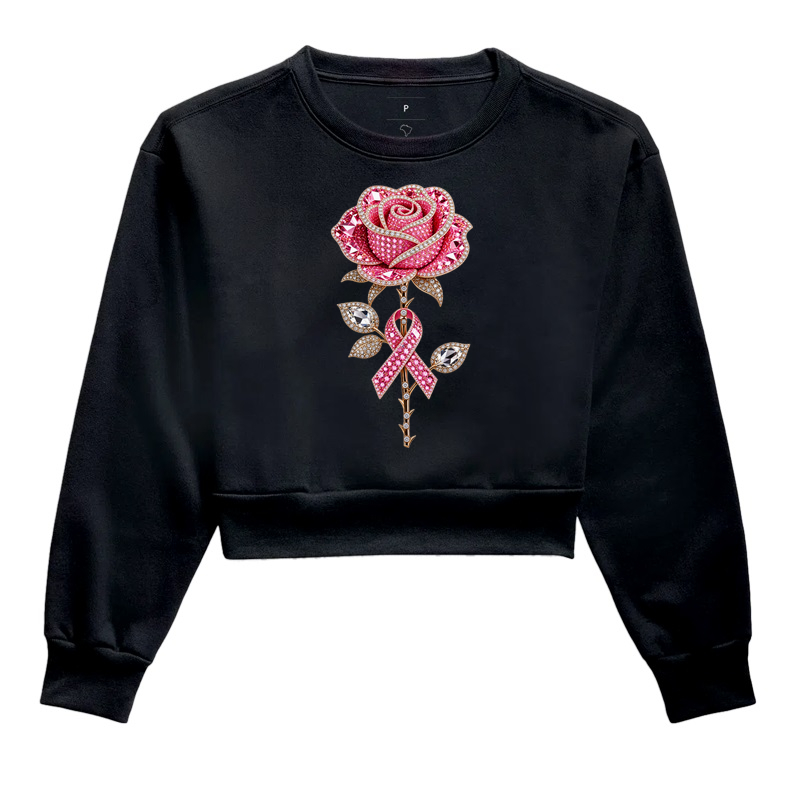 Rosa de Cristal - Cropped Moletom