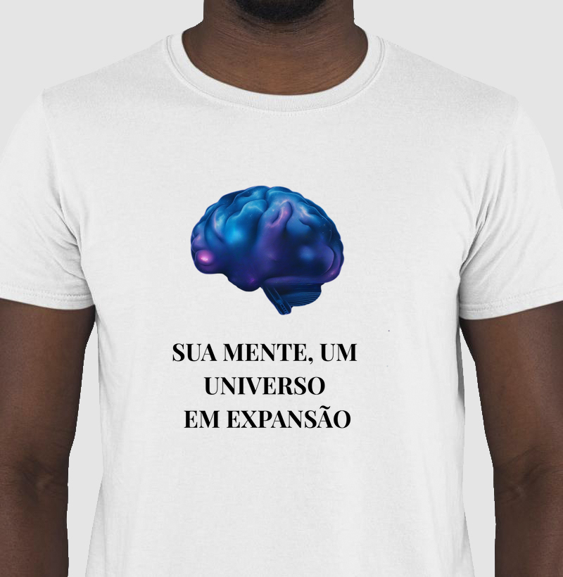 Camiseta “Cérebro” - Sua mente, um universo em expansão.