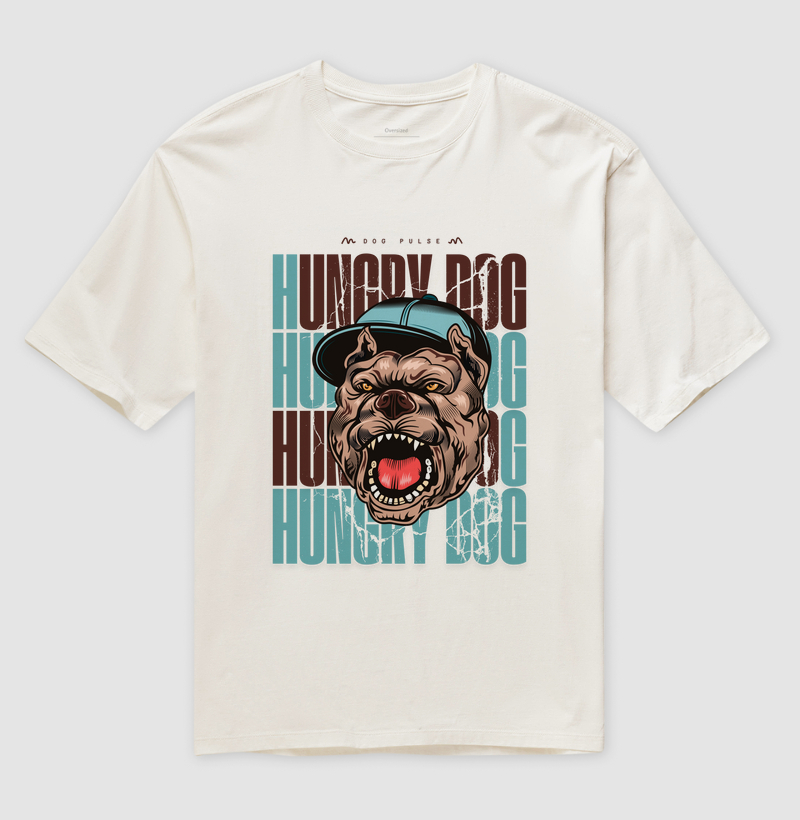 Camiseta Oversized Dog Pulse Hungry Dog White