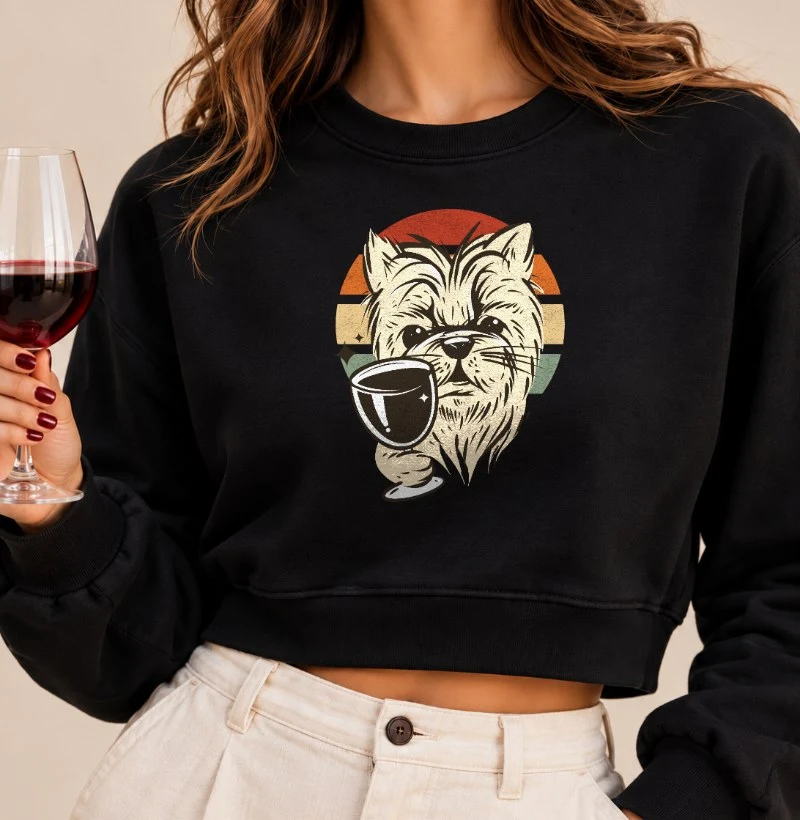 O  Cão e o Vinho - Cropped Moletom