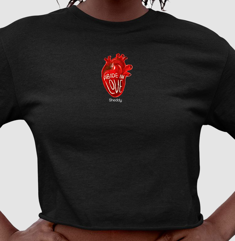 Abide in Love preta - Cropped