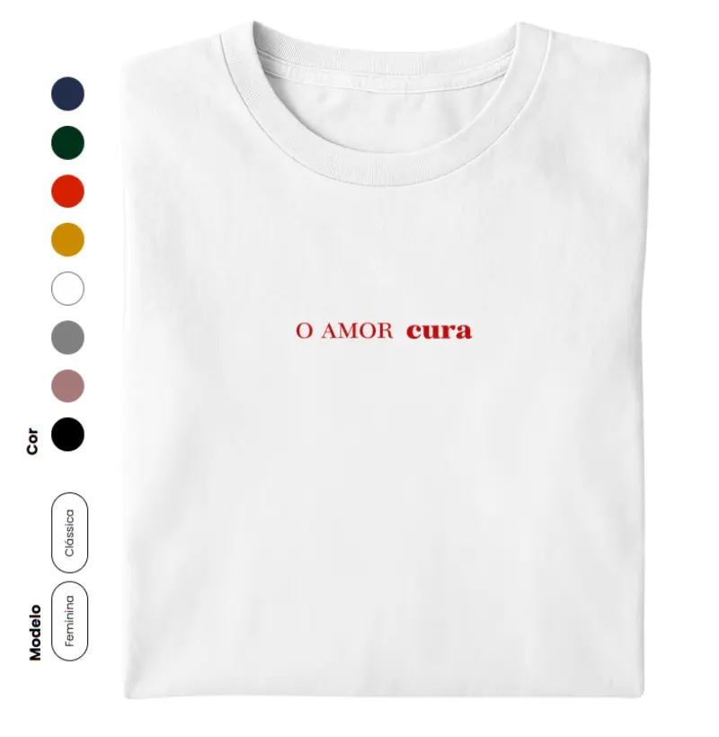 O AMOR cura estampa vermelha