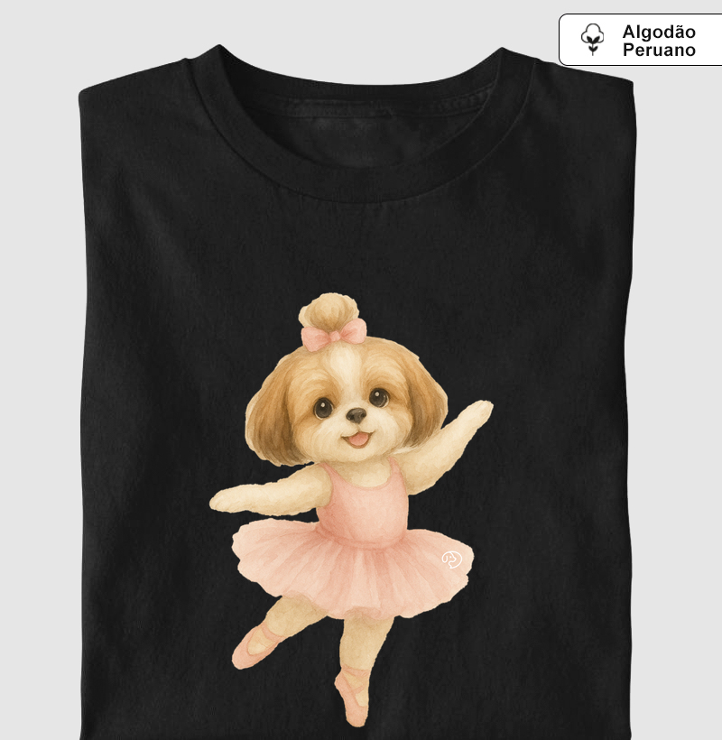 Lhasa Apso Balet - Camiseta Algodão Peruano