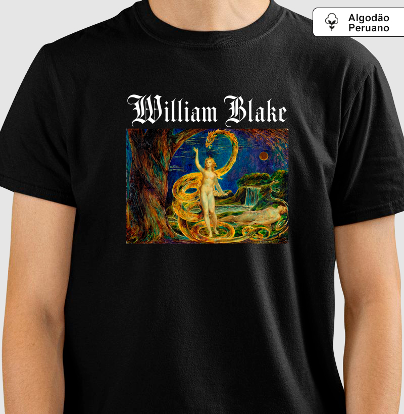 Camiseta Algodão Peruano Tanguis William Blake Eva Tentada pela Serpente