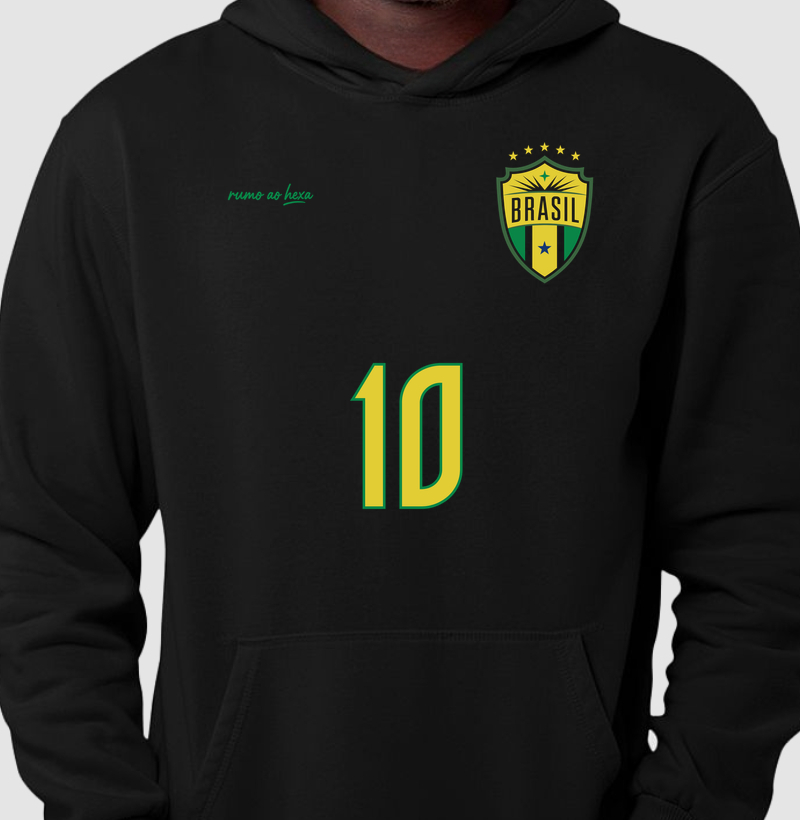 Hoodie Moletom - Rumo ao Hexa! - Azul | Preto