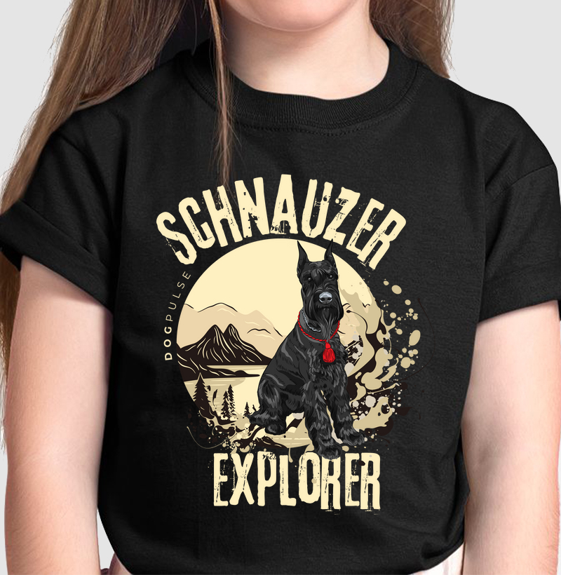 Camiseta Infantil Dog Pulse Schnauzer Explorer – Noble Adventurer