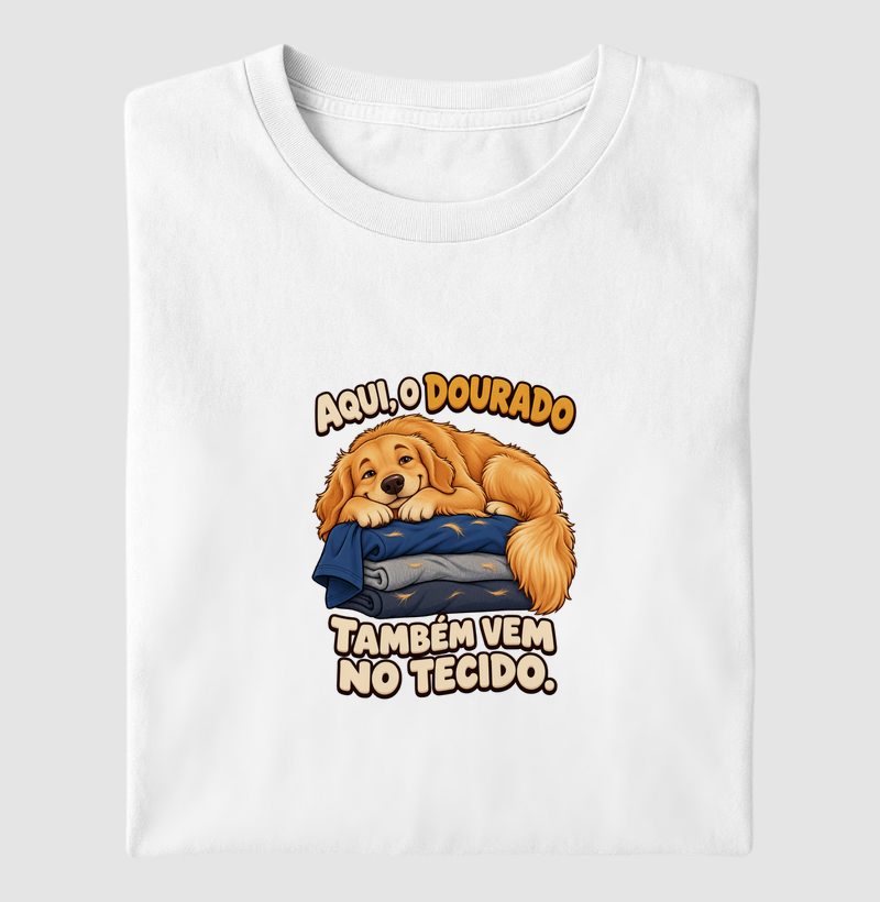 Aqui, o dourado também vem no tecido.