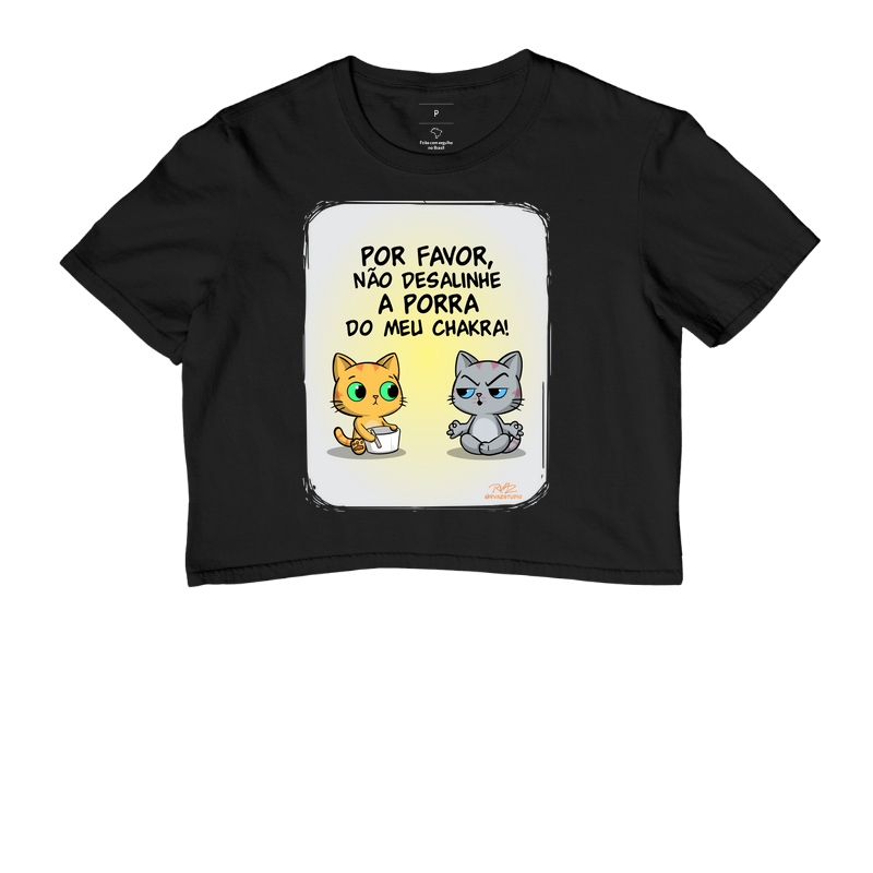 Camiseta Gato Sincero Chakra - Cropped