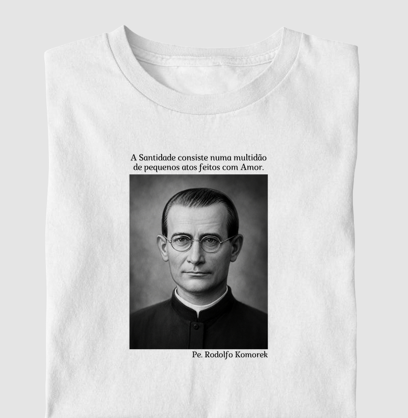 Camiseta Pe. Rodolfo Komorek (Preto e Branco)