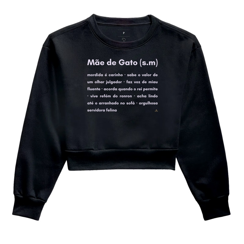 Mãe de Gato (s.m) - Cropped Moletom