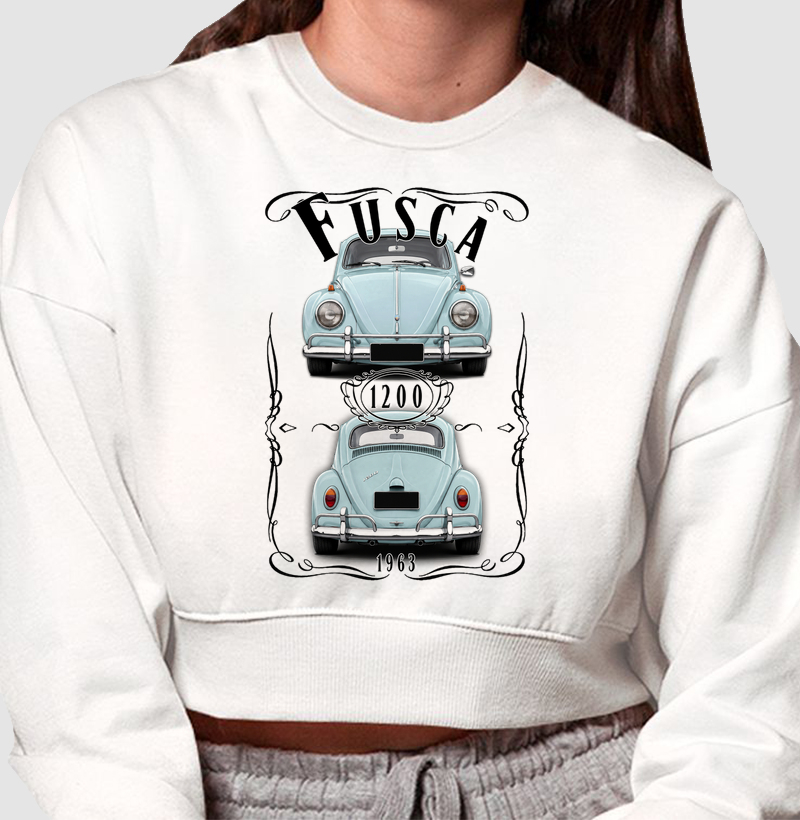 Moletom cropped feminino Fusca vintage