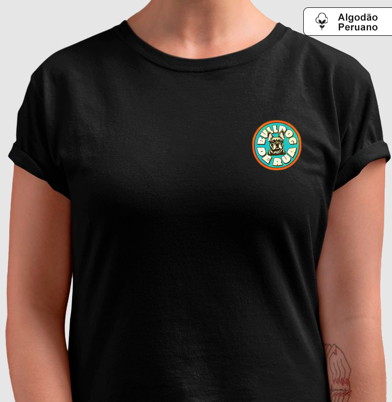 Camiseta Bulldog Old School de Algodão Peruano Feminina