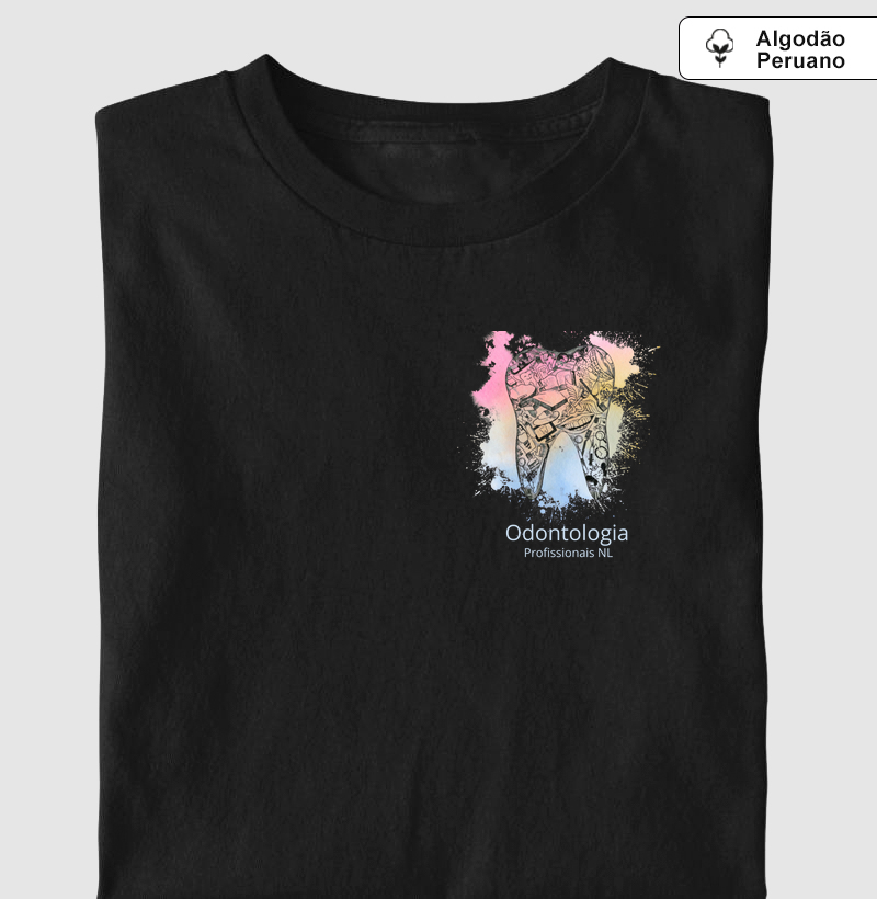 Camiseta algodão peruano Dentista Aquarela