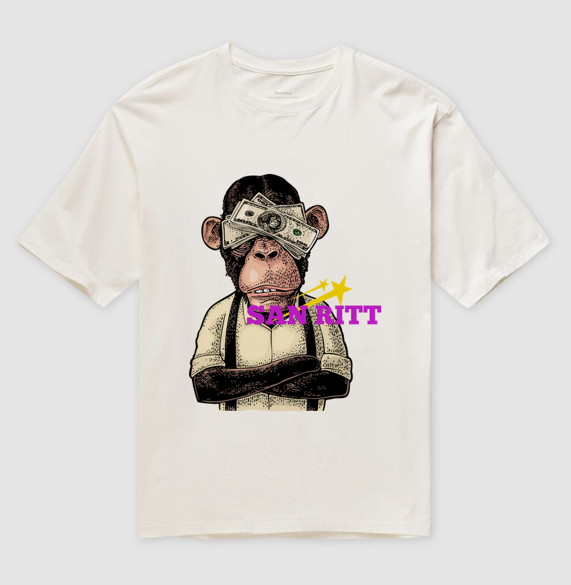 Camiseta Oversized S★R Monkey and money