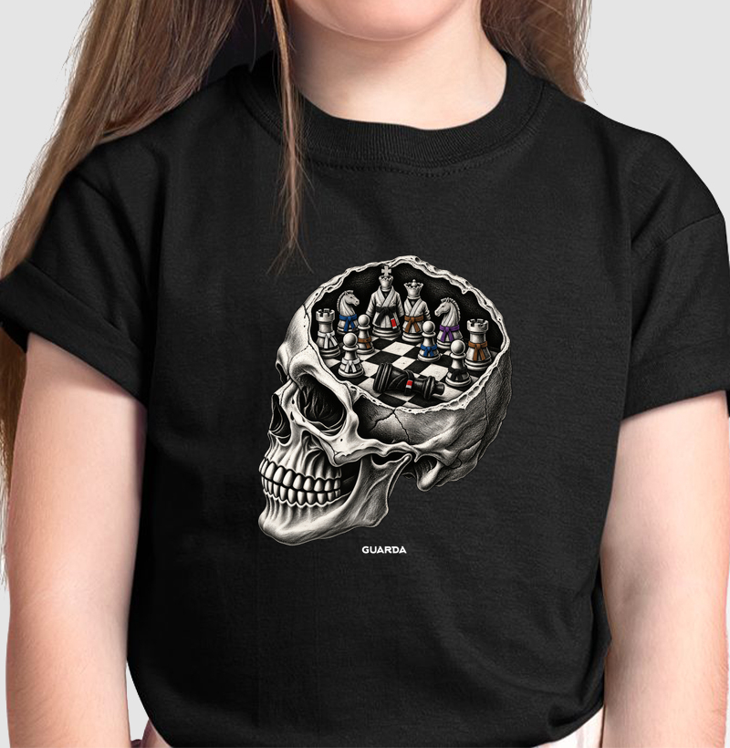 Crânio Xadrez - Camiseta Infantil
