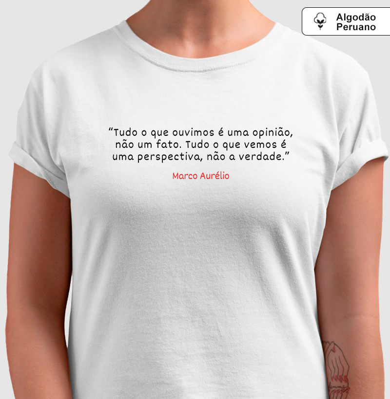 Camiseta Em Algodão Peruano Marco Aurélio Opinião e Perspectiva